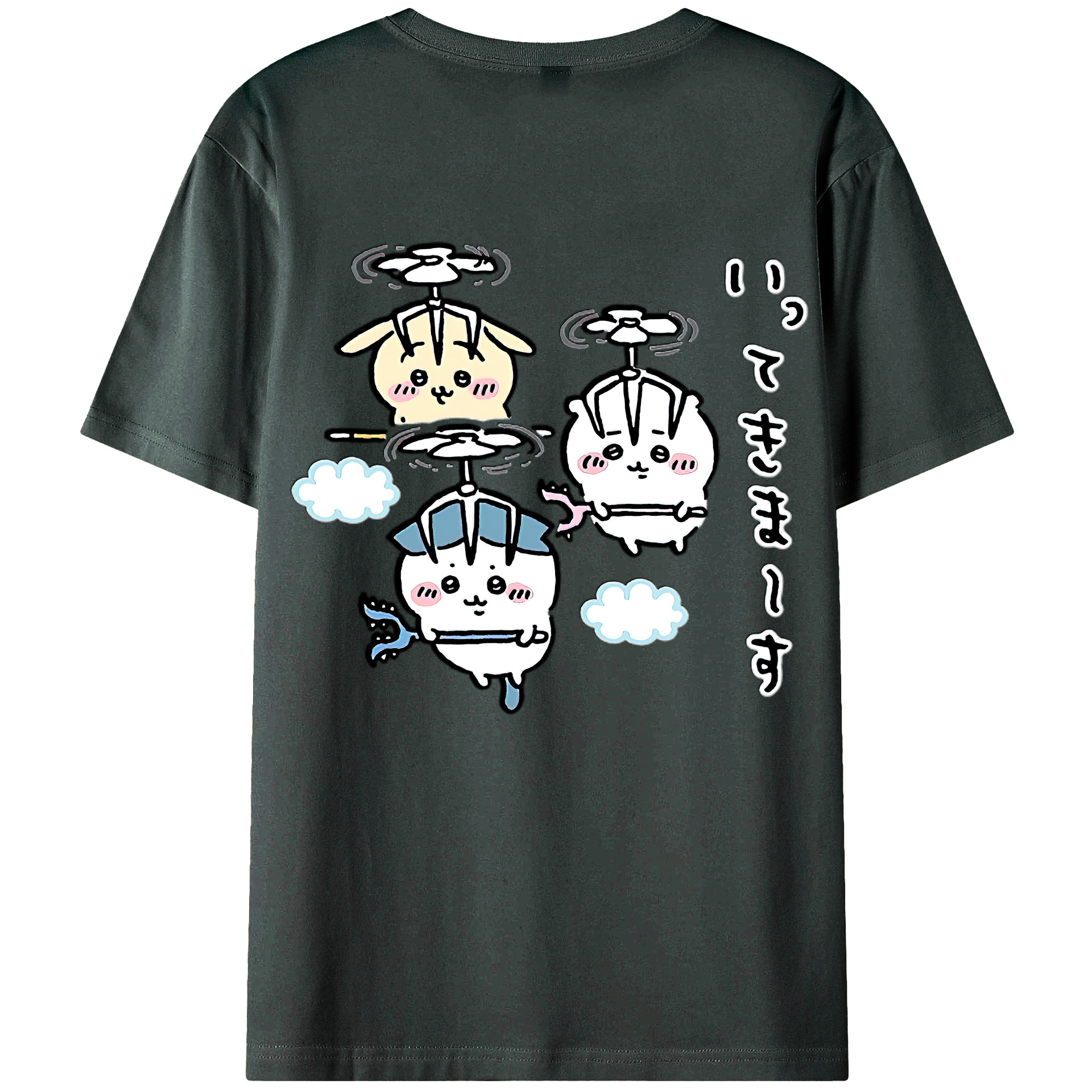 （画像用） ちいかわ ちいかわ Chii-kawa chiikawa 綿100％ メンズ半袖Tシャツ（バックプリント） 通気性